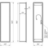 Пенал зеркальный LEMARK ELEMENT 40х160 см, 1 дверный, правый, с подсветкой, белый LM40PZE